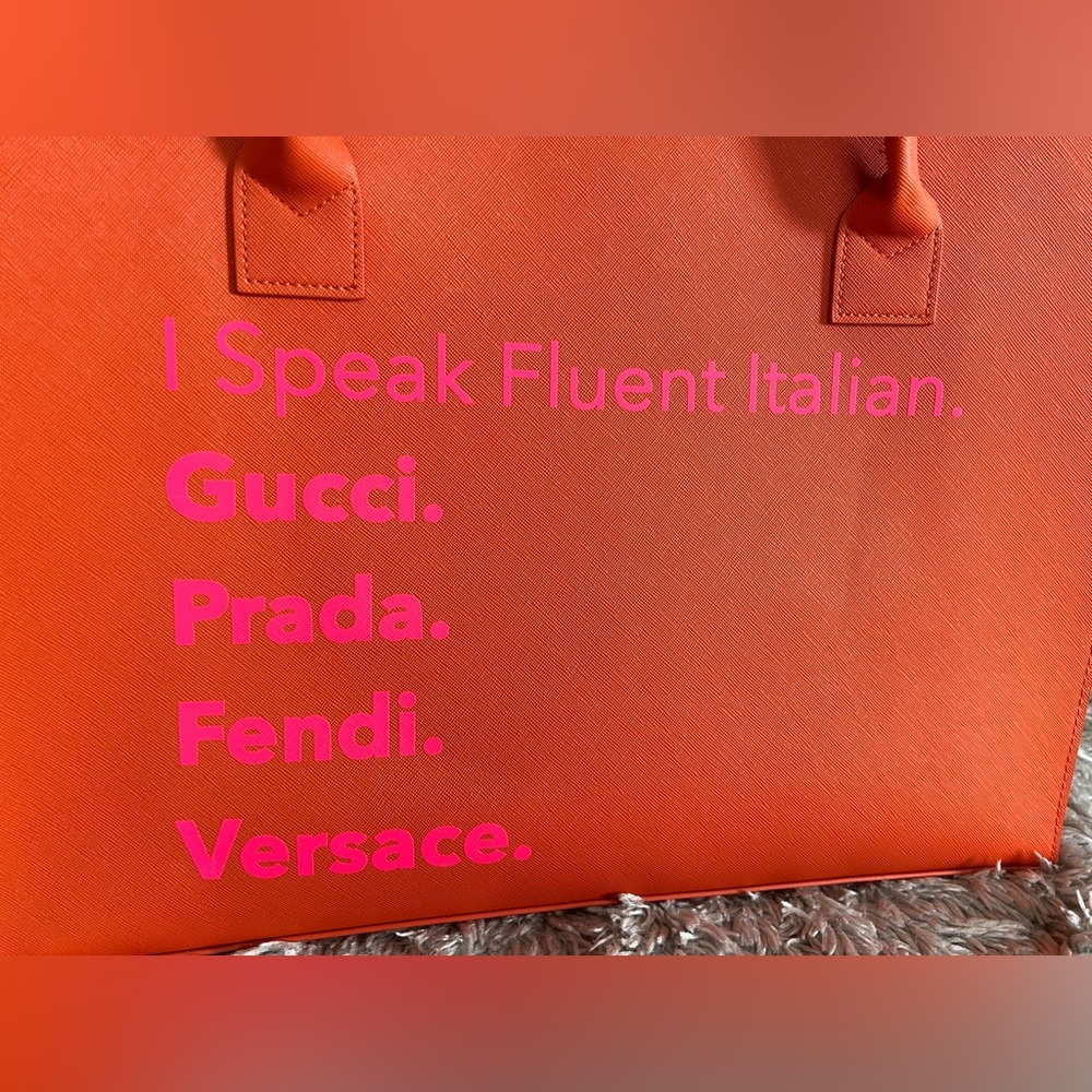 Orange Designer Tote Bag - Picture 6 of 6